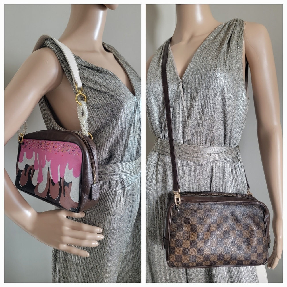 Firm✅️ Authentic Louis Vuitton Damier Ebene Trousse Clutch Bag